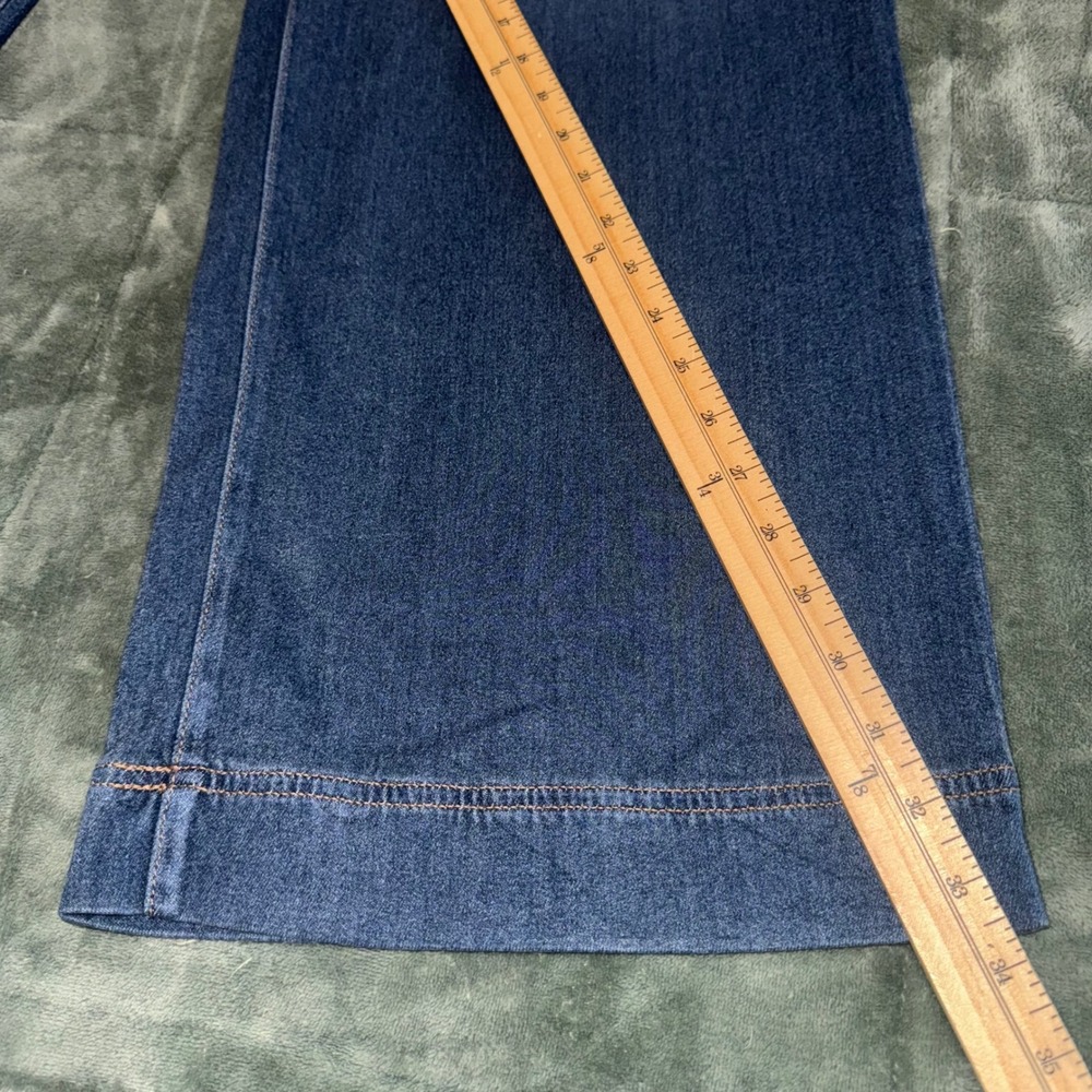 Lane Bryant Wide Leg Jeans Womens 24L Mid Rise Pull On Elastic Waist Dark Wash - Picture 10 of 11